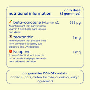 Jelly Pills® Beta Carotene Gummies with Lycopene, Copper and Vitamins A, C and E - No Sugar Added - 60 Strawberry Flavoured Vegan Gummies to Accelerate Your Skin'S Tanning Process