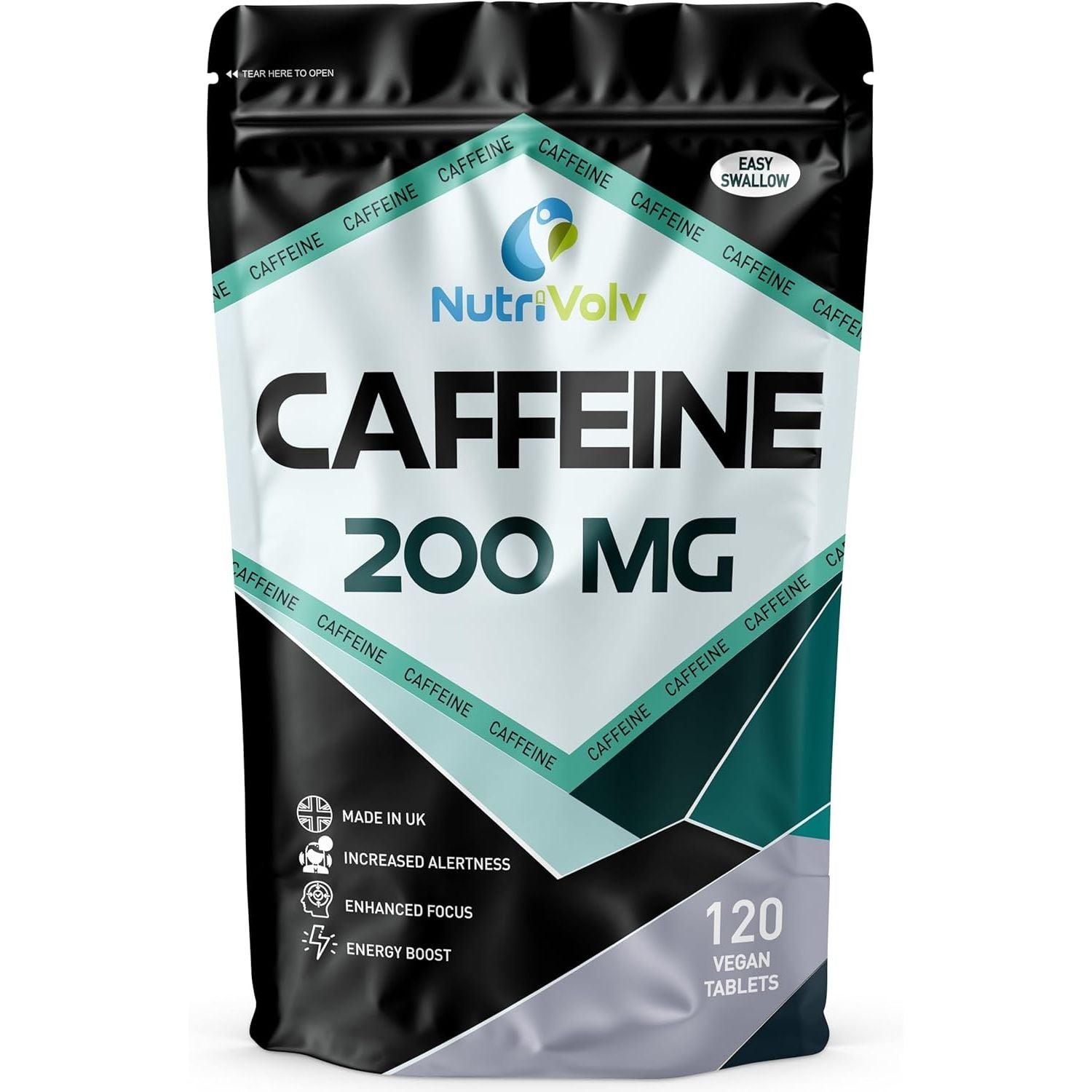 Caffeine 200Mg Tablets for Energy Boost, Mental Focus, Alertness, Weight Loss & Increase Workout Performance | Vegan