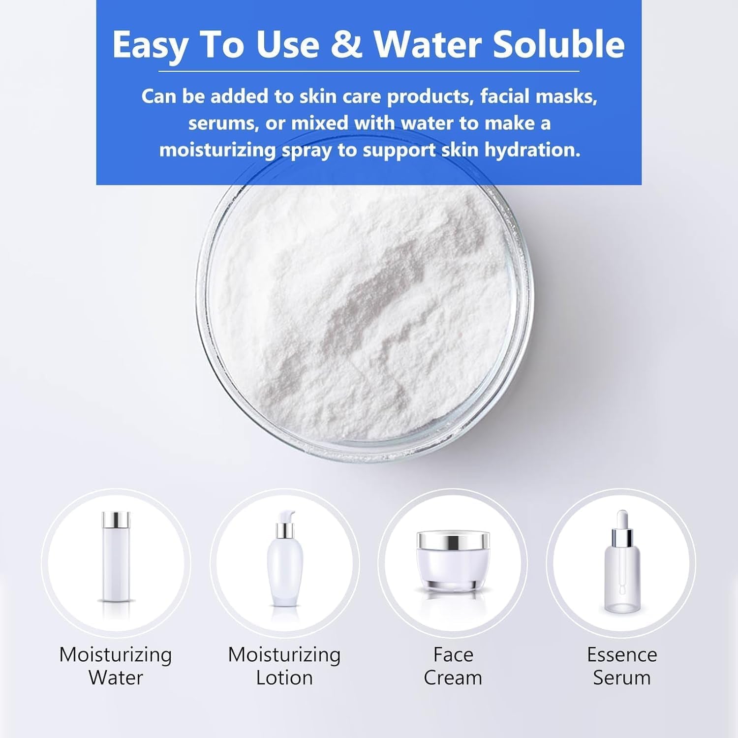 DEJIN Hyaluronic Acid Powder, Pure Hyaluronic Acid Powder for Face, Low Molecular Weight, Water Soluble Hydrating Ingredient for Skin Moisture, DIY Facial Serum, 100G