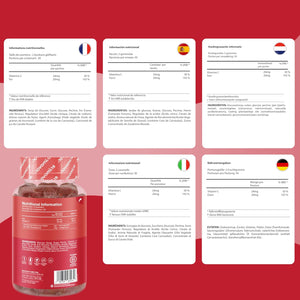 Iron Gummies with Vitamin C - 1-Month Supply - 20Mg High Strength Alternative to Iron Tablets & Drops - Supplements for Women & Men - Immune System & Energy Booster - Novomins