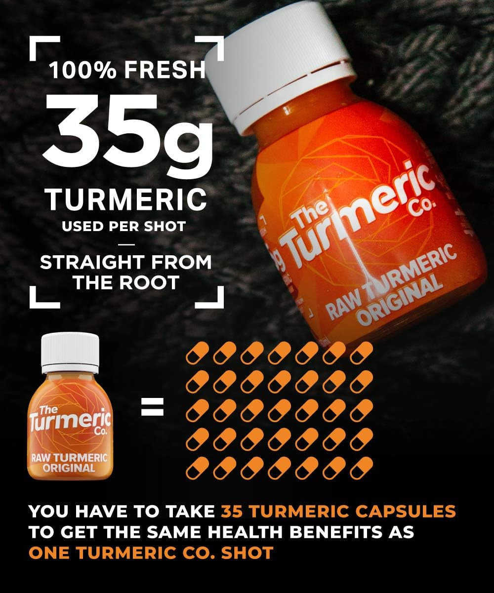Turmeric, Ginger, Beetroot Shots - the Turmeric Co 7 Pack of Mixed Shots of Healthy, Vegan Shot Drinks, High Strength, Immune Support Made from Fresh Cold Pressed Turmeric and Ginger, Made in the UK