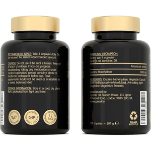 Creatine Monohydrate Tablets 3000Mg - Easy to Swallow 120 Creatine Capsules - Vegan Creatine Tablets for Men & Women - Pre Workout Gym Supplement Powder Creatine Pills for Muscle Growth - 30 Servings