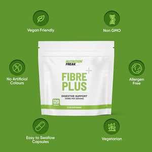 Fibre plus by Freak Athletics - Daily Fibre Supplement - Premium Fibre Capsules with Psyllium Husk, Chia Seed, Baobab Fruit