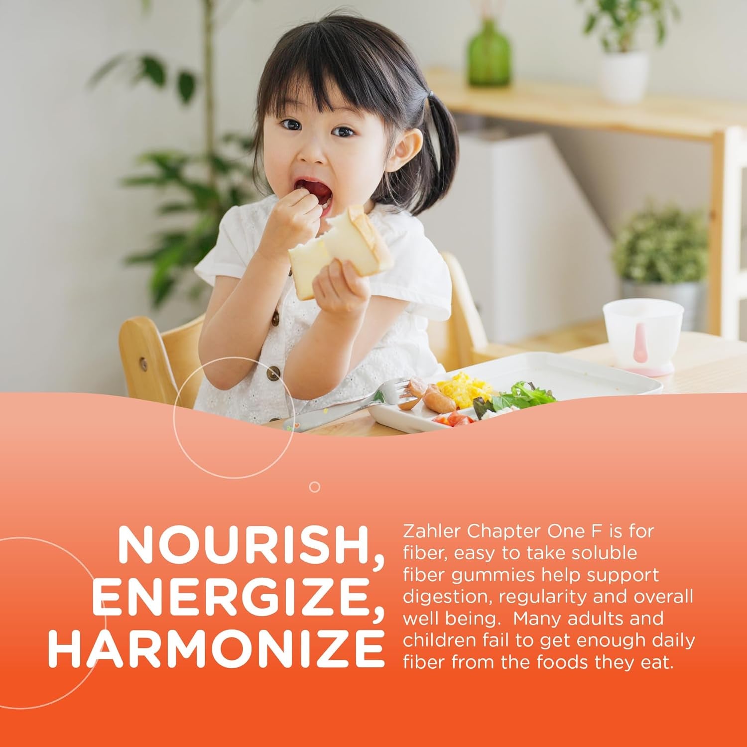 Chapter One Fiber Gummies, with Natural Chicory Root Soluble Fiber, Certified Kosher, 60 Flavored Gummies