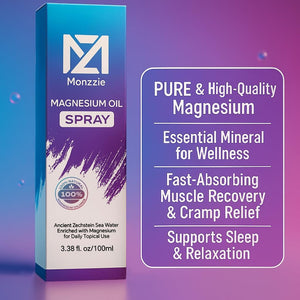 Pure Magnesium Oil Spray, 100% Natural & Paraben-Free Magnesium for Sleep, Muscle Recovery & Foot Care, Safe, Effective, Non-Gmo, Vegan & Gluten-Free Magnesium Spray Supplement, 100Ml, Topical Use