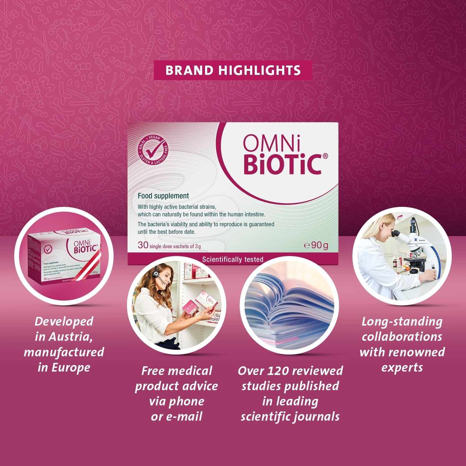 Omni Biotic PANDA | 30 Sachets (90 G) | a Good Start for Mother and Child | Use during Pregnancy and from Birth Onwards for Babies | Powder | Vegan | Gluten-Free | Lactose-Free | Halal | for Daily Use
