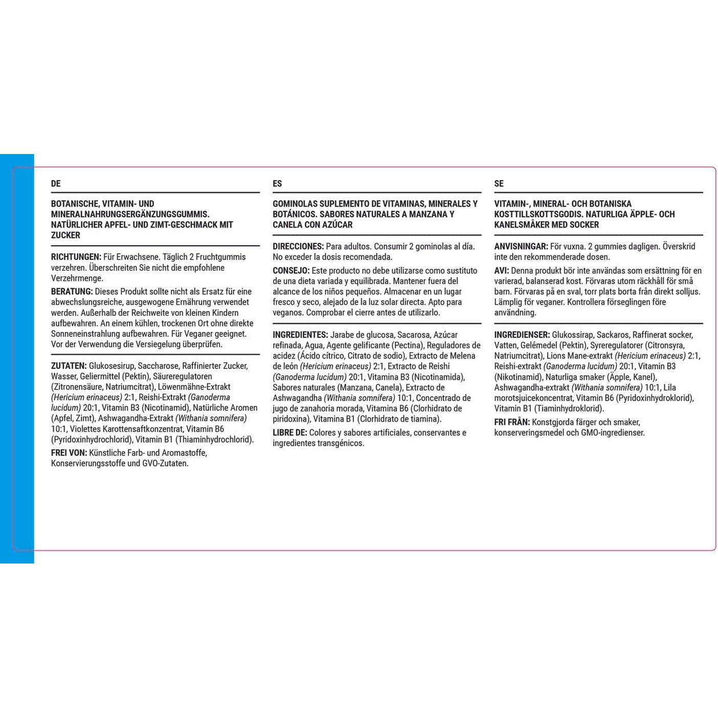 Known Mood Mushrooms Gummies - Lion’S Mane, B Vitamins - Brain Health & Hormone Balance - Natural Apple Pie Flavour - 60 Vegan Gummies, 1 Month Supply