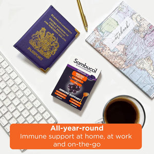 Sambucol Natural Black Elderberry Immuno Forte Chewable Pastilles | Vitamin C | Zinc | Immune Support Supplement | 20 Pastilles