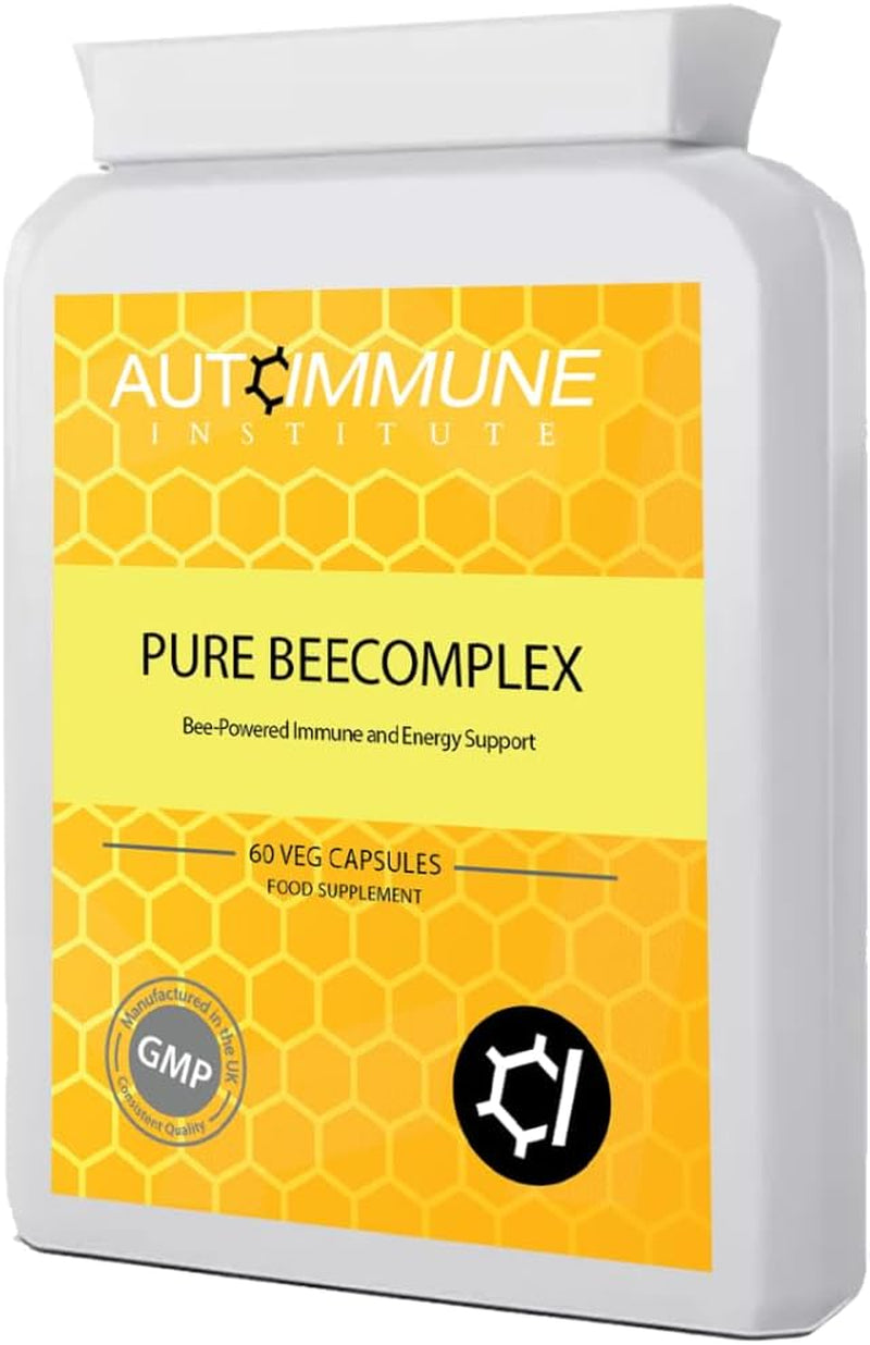 Pure Beecomplex – High Strength Bee Nutrient Complex with Royal Jelly, Propolis, Bee Pollen & Honey Powder – Natural Energy & Immune Support – 60 Capsules – Made in the UK