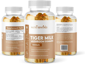Tiger Milk Mushroom Gummies – High-Strength Dietary Supplement for Immune Support and General Wellness, 1000Mg, 60 Count