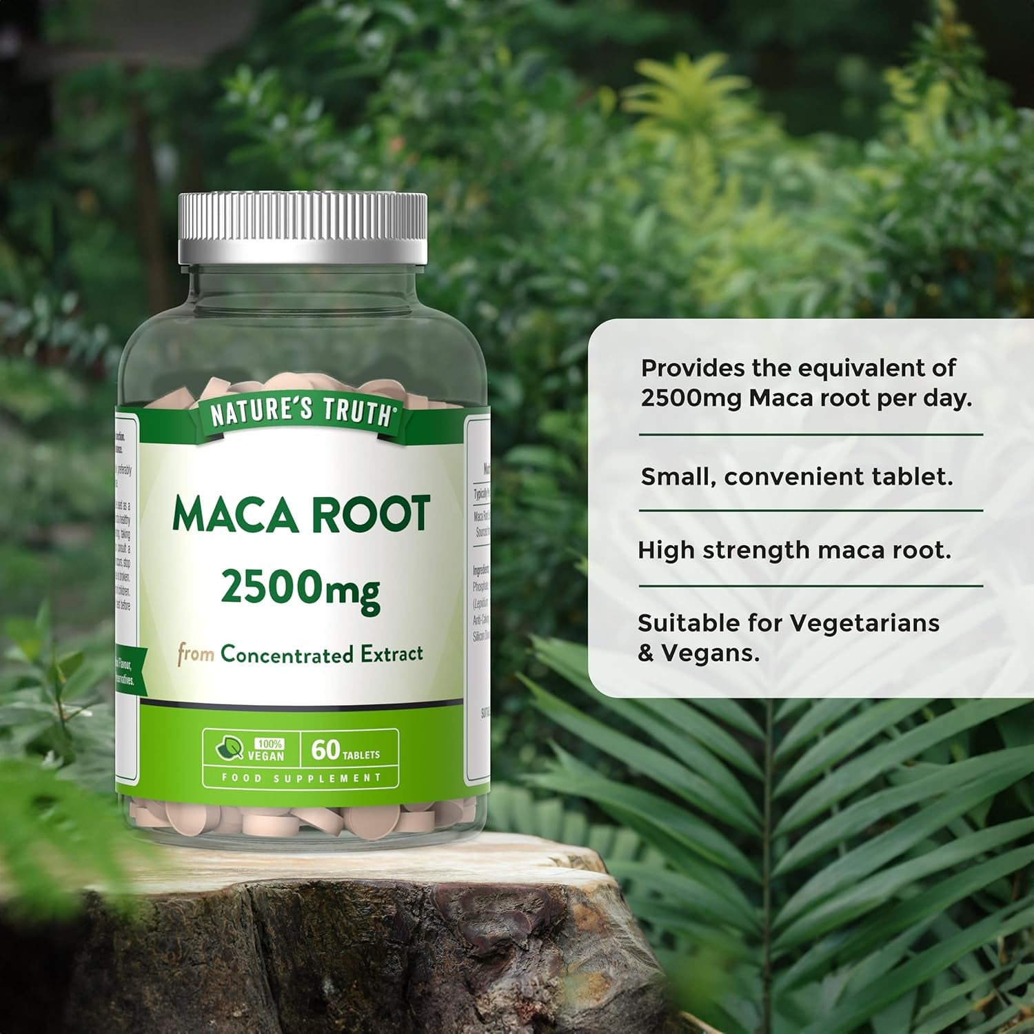 Maca Root 2500Mg | High Strength Supplement for Women & Men | 60 Vegan Tablets from Concentrated Extract | by Nature'S Truth