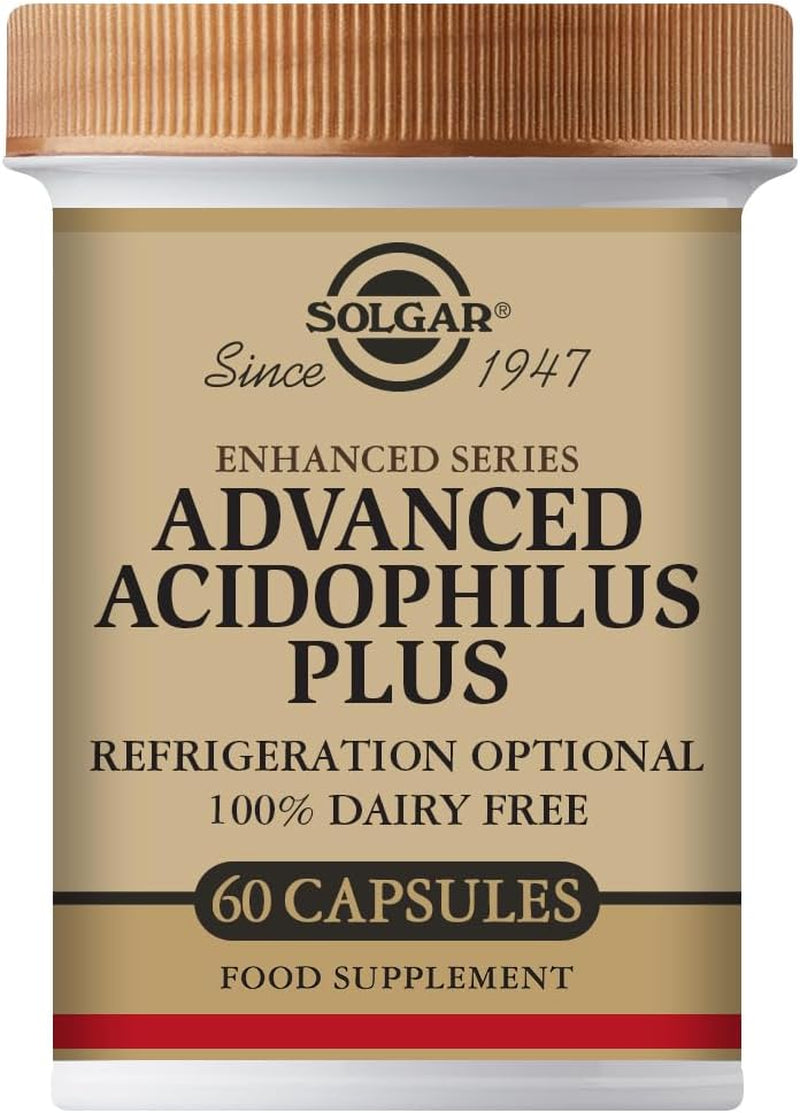 Solgar Advanced Acidophilus plus Vegetable Capsules - Pack of 60 - Supports Digestion - Maintain Healthy Bacteria Levels - Vegan and Gluten Free
