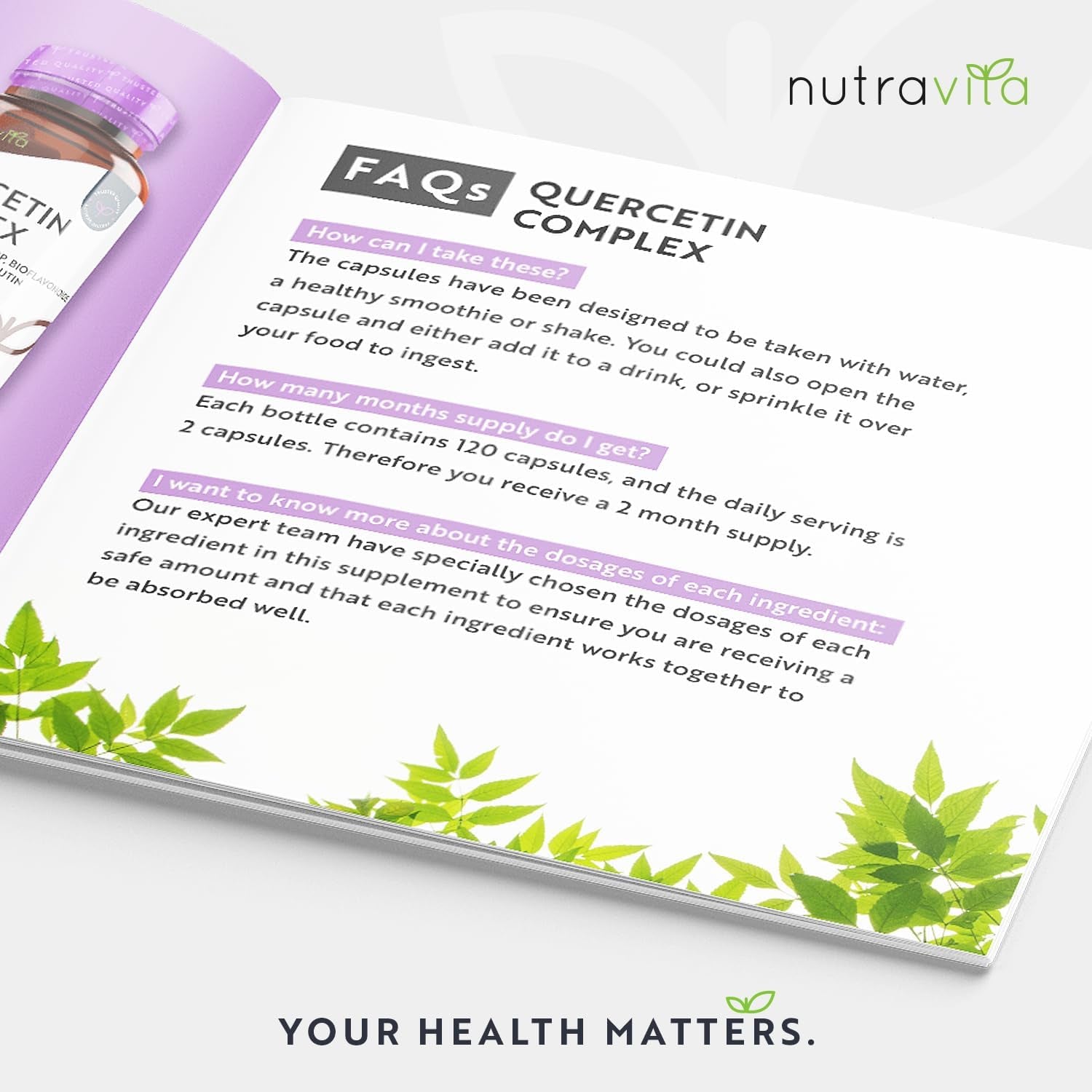 Quercetin 500Mg with Bromelain & Vitamin C - 120 Vegan Capsules – for Immune Support - Blended with Rosehip, Bioflavonoids, Acerola and Rutin – Made in the UK by Nutravita