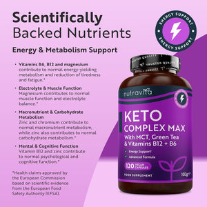 Keto Complete Diet Pills – 2 Month Supply – Max Strength 1788Mg Complex for Men & Women - MCT Oil, Green Tea, Vitamins & Minerals – Contribute to Fatty Acid & Carb Metabolism – Made in the UK