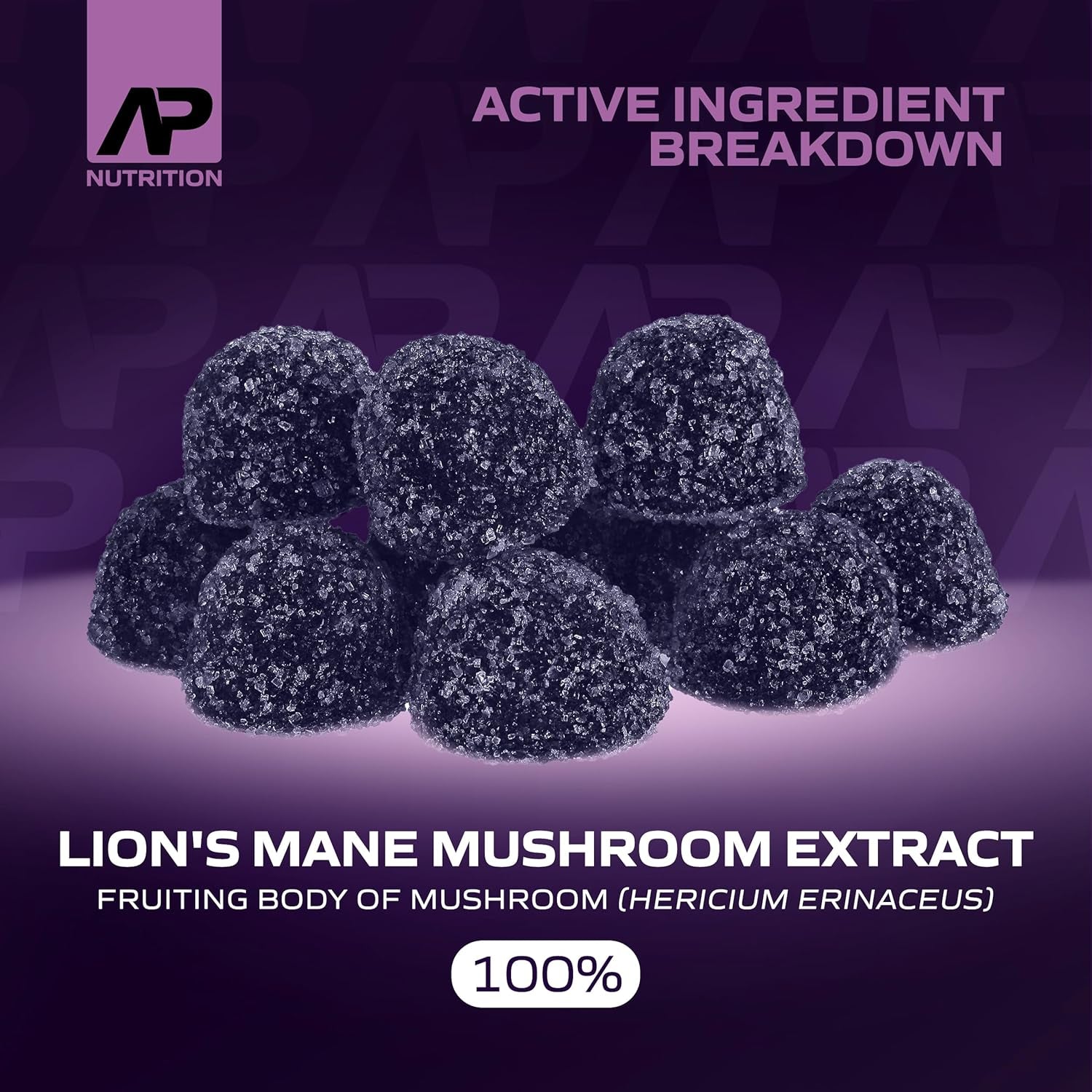Lions Mane Gummies - 1000Mg Lions Mane Mushroom Gummies - Delicious Mixed Berry Flavour Mushroom Supplement (60 Vegan Gummies)