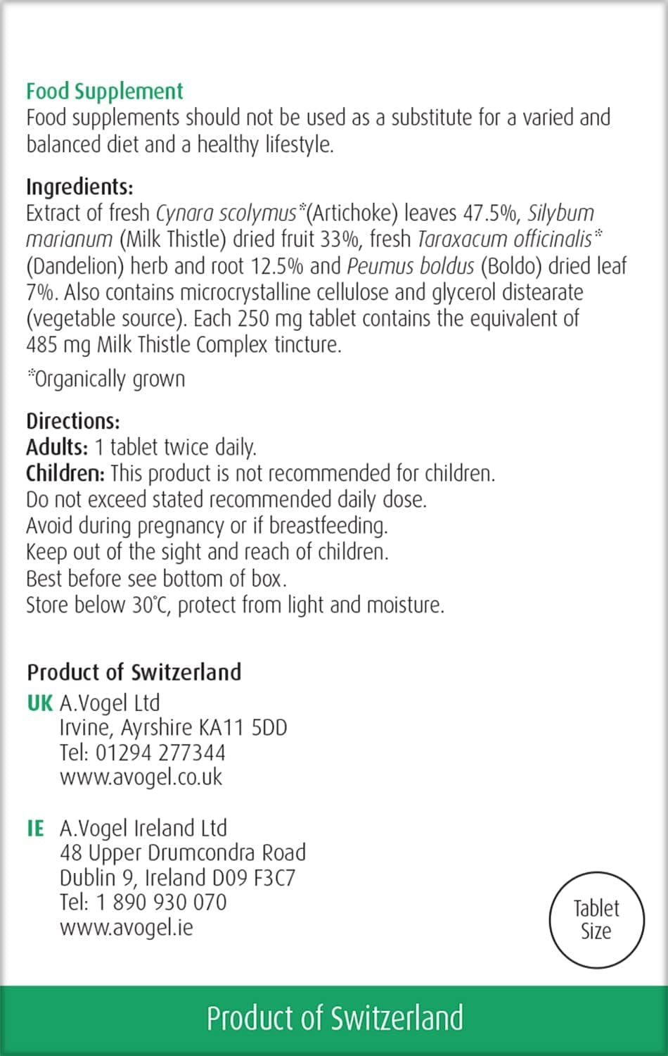 A.Vogel Milk Thistle Complex Tablets (20)