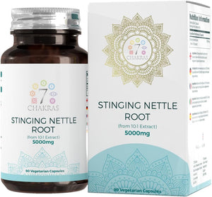 7C Stinging Nettle Root | 90 High Strength Stinging Nettle Root Capsules - 5000Mg Nettle-Root per Serving from 10:1 Extract | Non-Gmo, Gluten & Allergen Free | ISO Certified & Manufactured in the UK