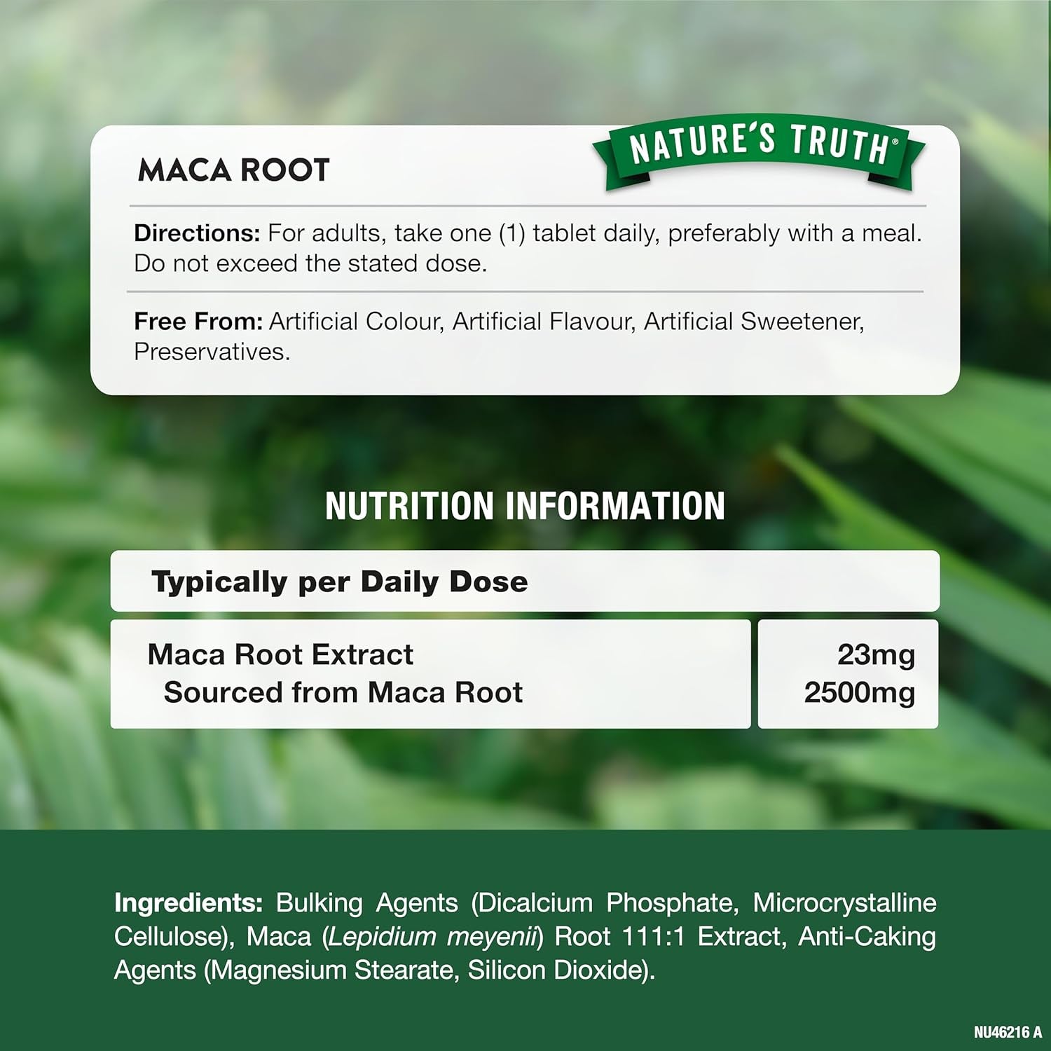 Maca Root 2500Mg | High Strength Supplement for Women & Men | 60 Vegan Tablets from Concentrated Extract | by Nature'S Truth