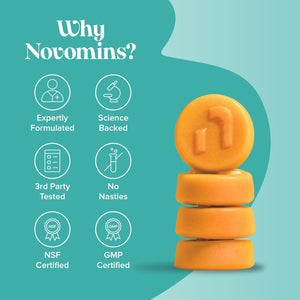 Fibre Gummies – 4000 Mg High Fibre – Fibre Supplements with Calcium for Gut Health and Digestive System Support - Vitamin D, B12, Chromium and Inulin - 60 Gummies – by Novomins