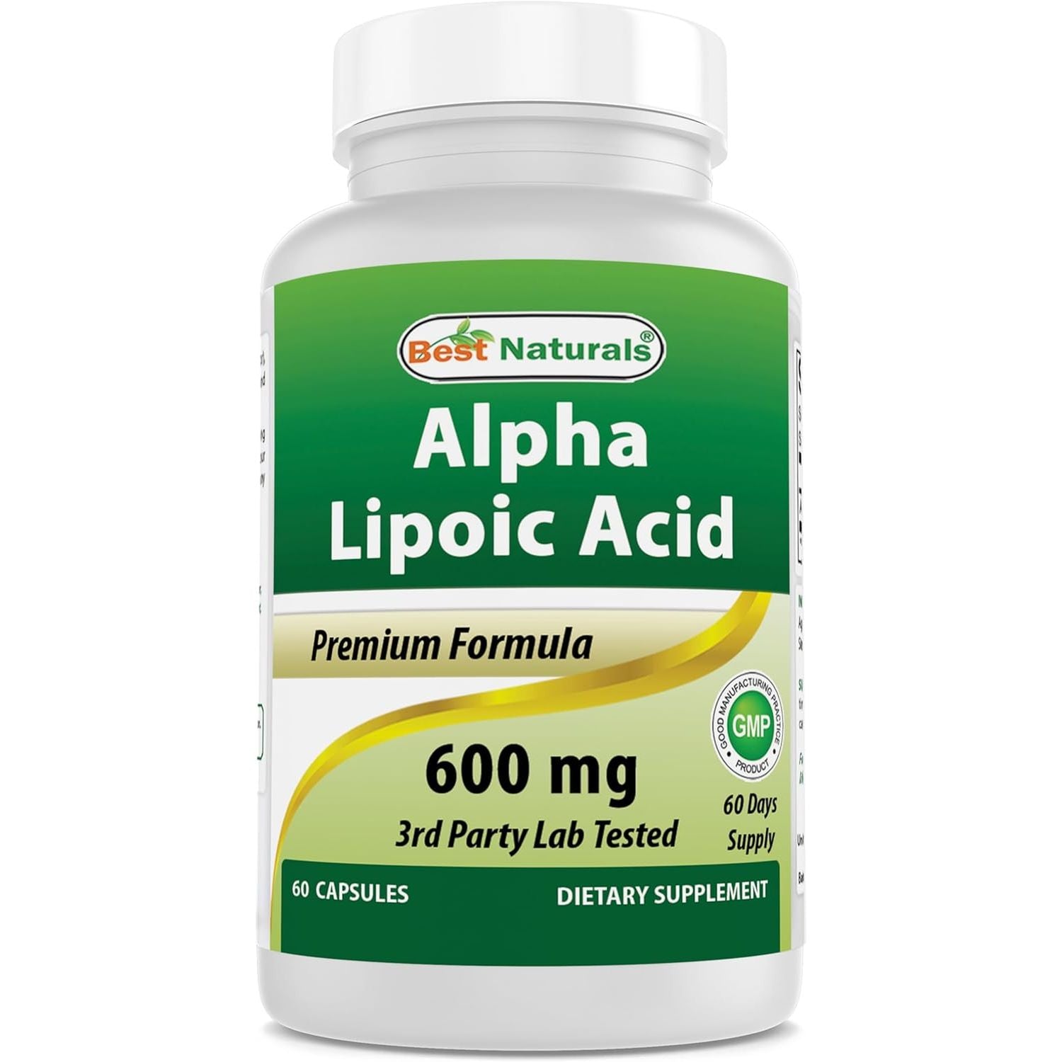 Best Naturals Alpha Lipoic Acid 600 Mg 60 Capsules - ALA Powerful Antioxidant (60 Count (Pack of 1))