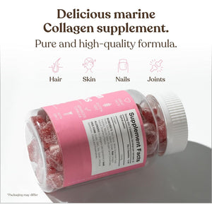 Collagen Gummies by Free Soul | High Strength Marine Collagen Supplement | Advanced Superior Type 1 Hydrolysed Collagen Peptides | Triple Strength Pure Formulation Supplement | 60 Gummies