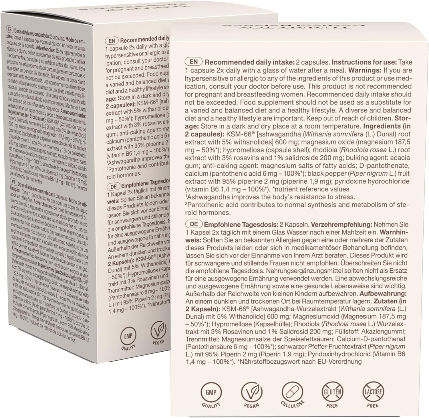 Cortisol Reducing Supplement with Ashwagandha KSM 66, Rhodiola Rosea with Magnesium, Vitamin B6, and Vitamin B5-120 Capsules by Tummy Tox Cortisol Balance