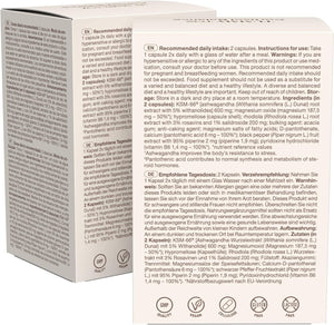 Cortisol Reducing Supplement with Ashwagandha KSM 66, Rhodiola Rosea with Magnesium, Vitamin B6, and Vitamin B5-120 Capsules by Tummy Tox Cortisol Balance