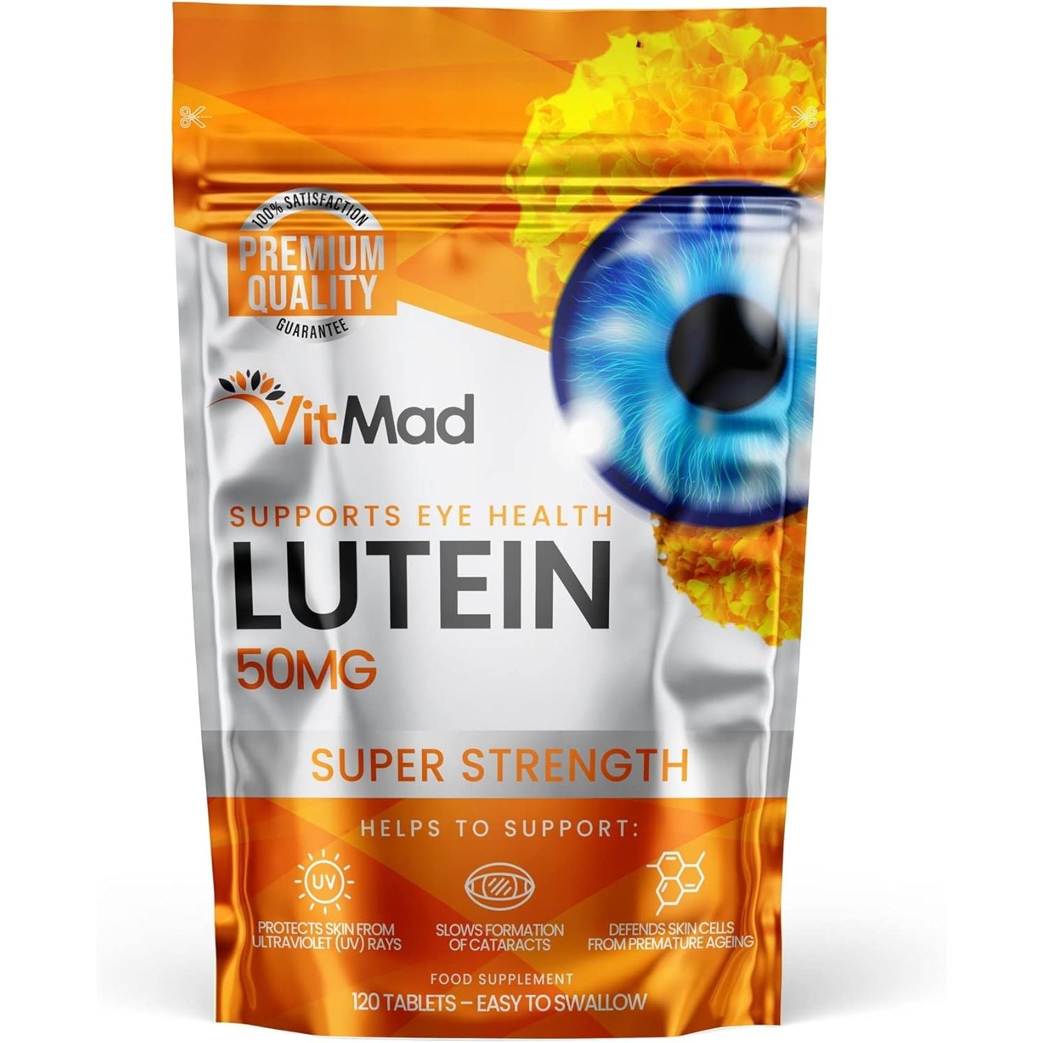 Lutein 50Mg 120 Tablets Supports Vision Eye Health Supplement
