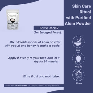 Mi Nature Alum Powder Potassium (Fitkari/Phitkari) -100% Natural Skincare for Acne, Odor Control & Water Purification Face Mask for |Pore Refining 227G |Face Pack Powder |Cruelty-Free