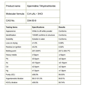 Pure Vitality : Spermidine Trihydrochloride 98% Purity - 90 X 8Mg Vegan Capsules - GMP HACCP Certified - UK Manufacturer - Gluten Free - Lab Tested - Optimal Dosage