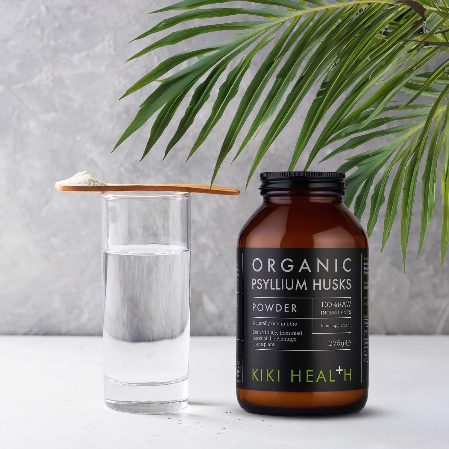 KIKI Health Premium Certified Organic Psyllium Husk Powder | 100% Soluble Fiber for Digestion, Gmo-Free, Rich in Nutrients, Gluten/Wheat-Free | Supports Digestive Wellness & Mineral Absorption - 275G