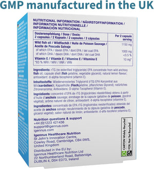 Igennus Pharmepa Restore, Pure EPA 1000Mg, IFOS Certified, Omega-3 Triglyceride Form Fish Oil, Highly Absorbable Rtg Form, 90% Concentration, Wild & Sustainable, Lemon Flavour, 60 Softgels