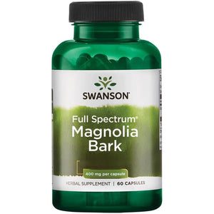Swanson Full Spectrum Magnolia Bark, 400Mg, 60 Capsules, High Strength, Lab Tested, Soy Free, Gluten Free, Non-Gmo