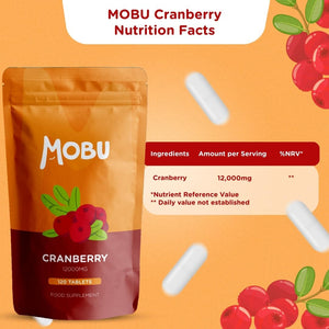 Cranberry 12,000Mg 120 Tablets | High Strength UTI Support | Healthy Bladder & Urinary Function | Vegan UK Made | GMP Approved | MOBU