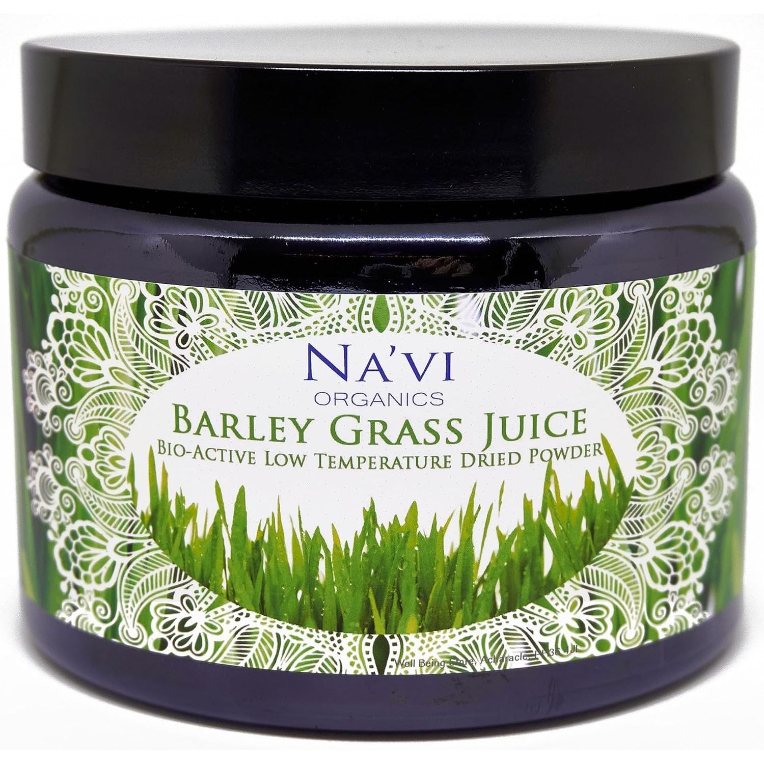 Na'Vi Organics Raw Barley Grass Juice Powder - Premium Grade, Organic Certified Powder Wholefood Supplement, 100 G
