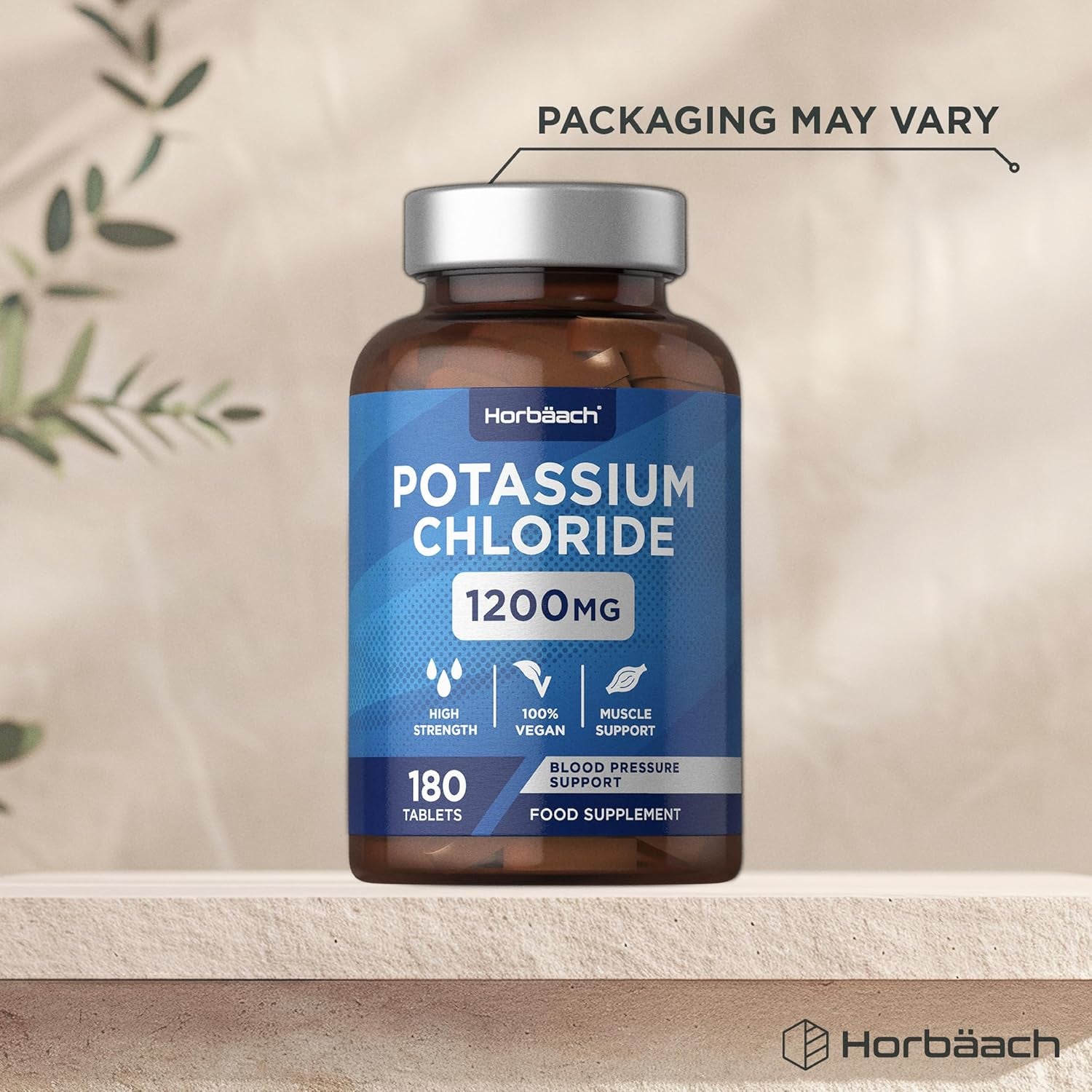 Potassium Supplement High Strength 1200Mg | 180 Vegan Tablets | 624Mg of Potassium & 564Mg of Chloride | Suitable for Vegans & Vegetarians | by Horbaach