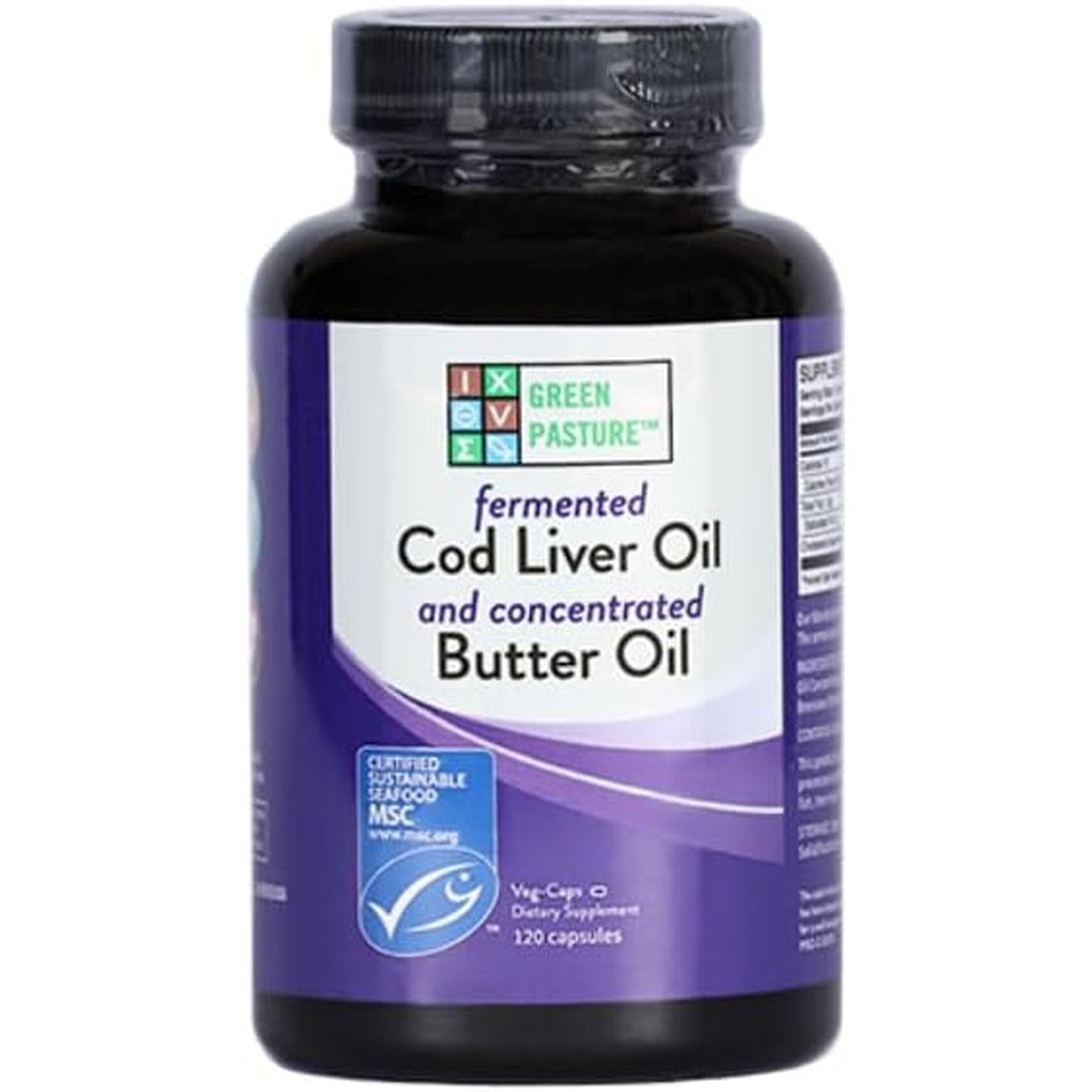 Green Pasture Blue Ice Royal Butter/Fermented Cod Liver Oil Blend - 120 Capsules