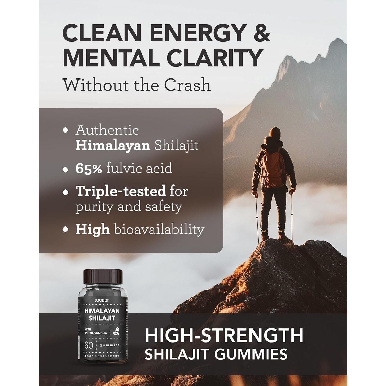 Himalayan Shilajit Gummies – Grade Gold Gummies for Men & Women with Ashwagandha & Turmeric - 2500Mg High Strength Supplement for Energy & Focus - Pure Authentic Shilajit with Fulvic Acid - Pineapple