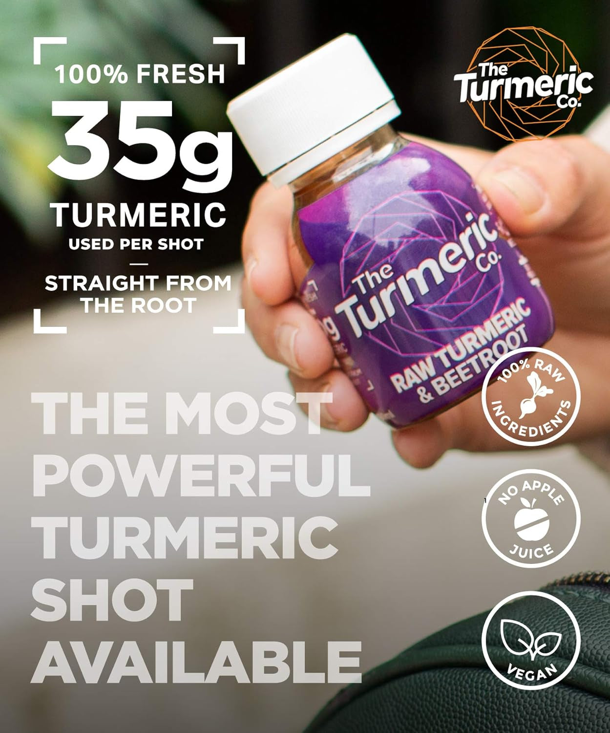 Turmeric, Ginger, Beetroot Shots - the Turmeric Co 7 Pack of Mixed Shots of Healthy, Vegan Shot Drinks, High Strength, Immune Support Made from Fresh Cold Pressed Turmeric and Ginger, Made in the UK
