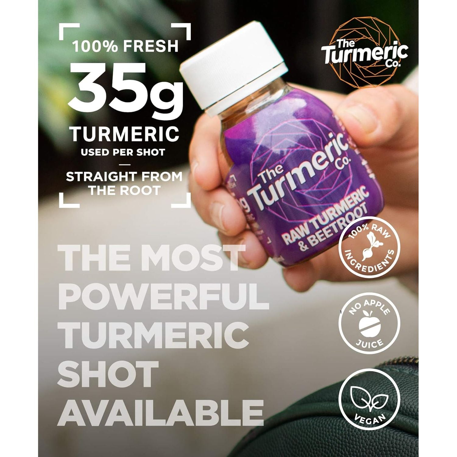 Turmeric, Ginger, Beetroot Shots - the Turmeric Co 7 Pack of Mixed Shots of Healthy, Vegan Shot Drinks, High Strength, Immune Support Made from Fresh Cold Pressed Turmeric and Ginger, Made in the UK