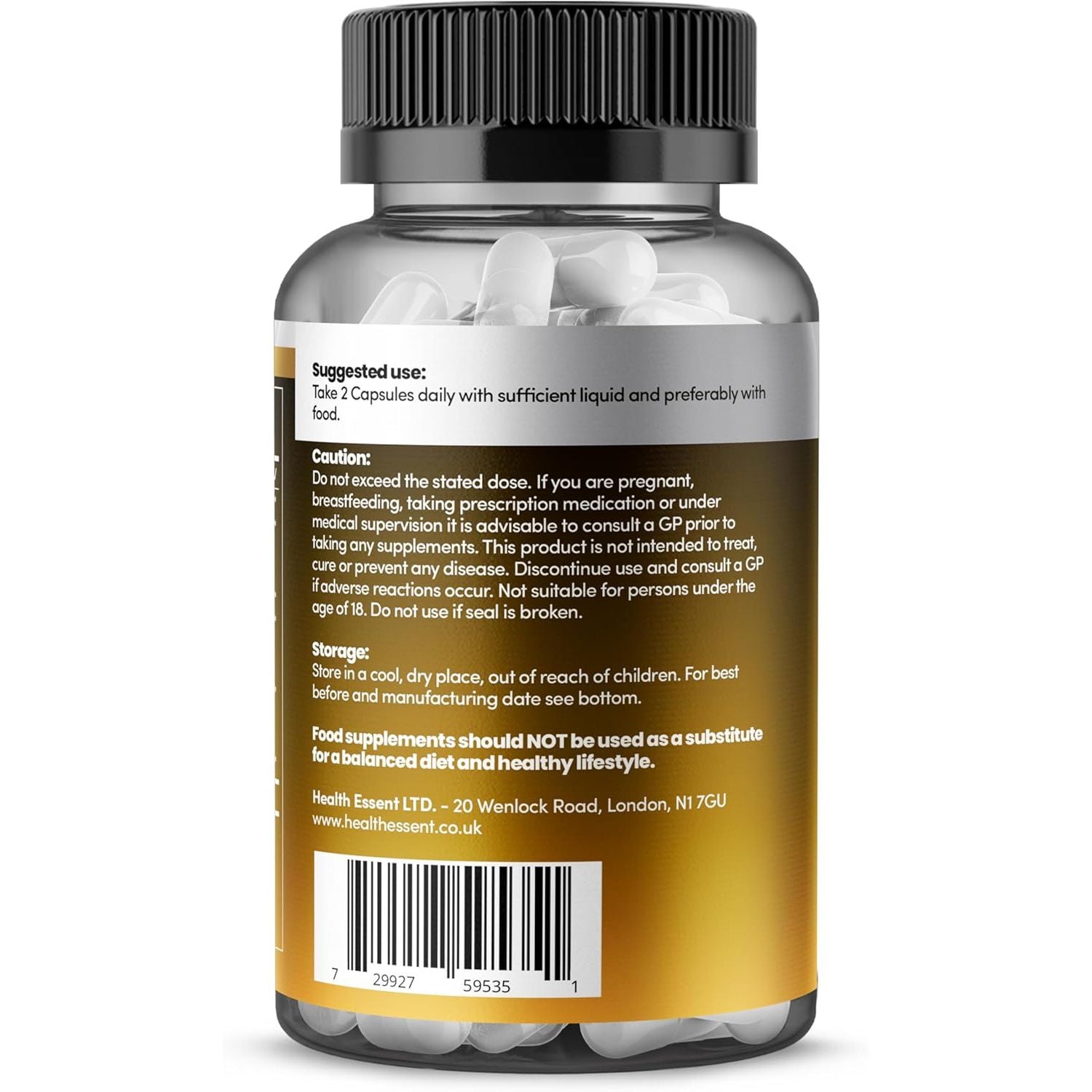 Dopamine Supplements, Balance Dopamine Levels 1400Mg Potent Complex, L Tyrosine with Added Panax Ginseng, L-Theanine, Ginkgo Biloba & Magnesium, Productivity Increase - 60 Vegan Capsules Healthessent