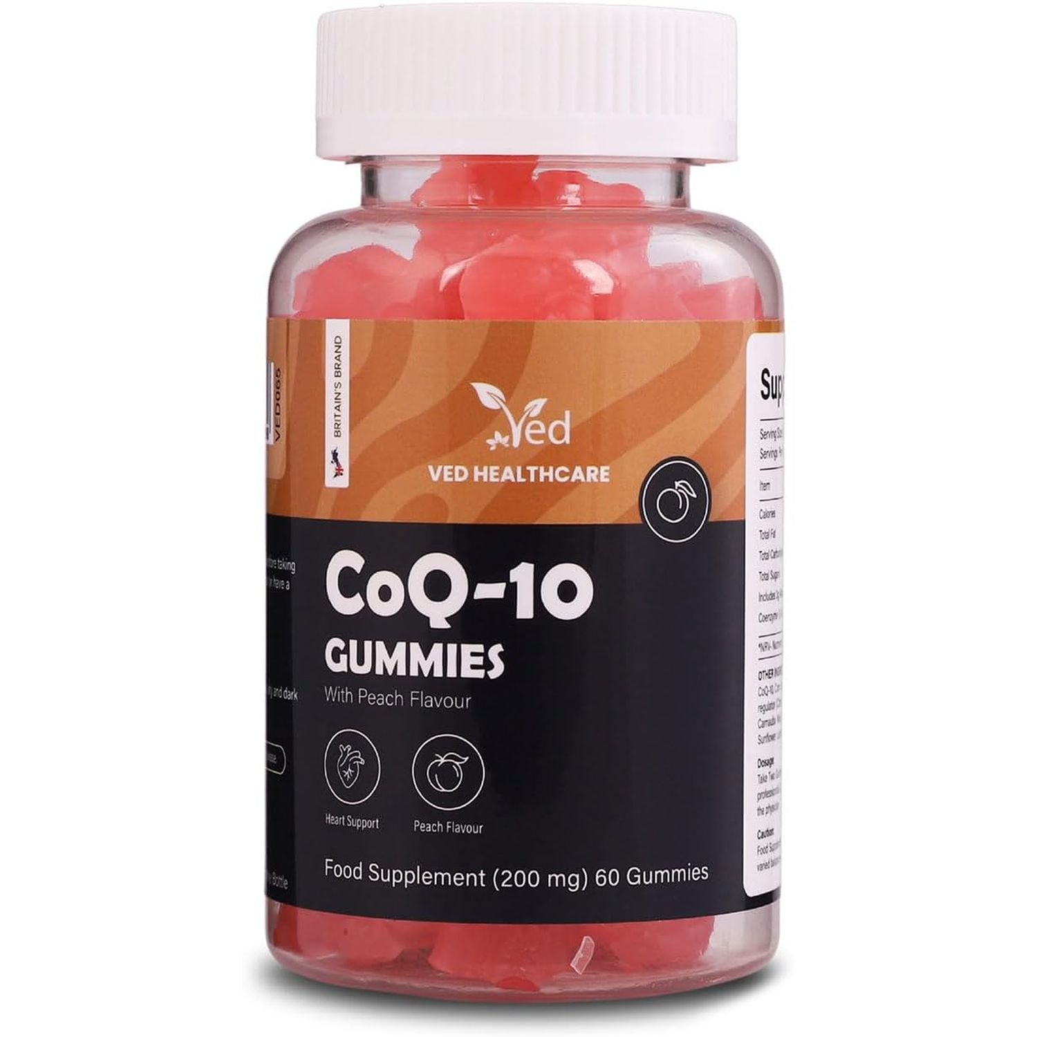 Ved Co Enzyme Q10 Gummies | Support Healthy Heart and Muscles, Promote Cellular Energy, Super Antioxdiant | Vegetarian & Vegan for Men and Women- 60 Chews 30 Days’ Supply