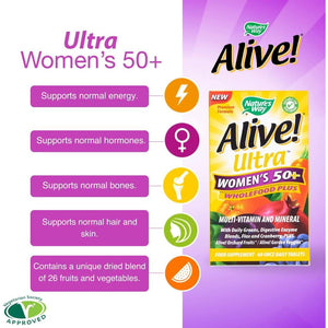 Alive! Ultra Women'S 50+ Wholefood plus Multivitamins - 60 Tablets