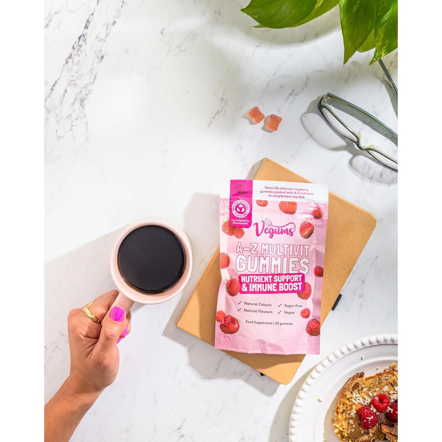 Vegums Sugar-Free A–Z Multivitamin Gummies – Vegan, Zero Sugar, Natural Flavour – Daily Support for Immunity, Energy & Wellness – 30 Gummies