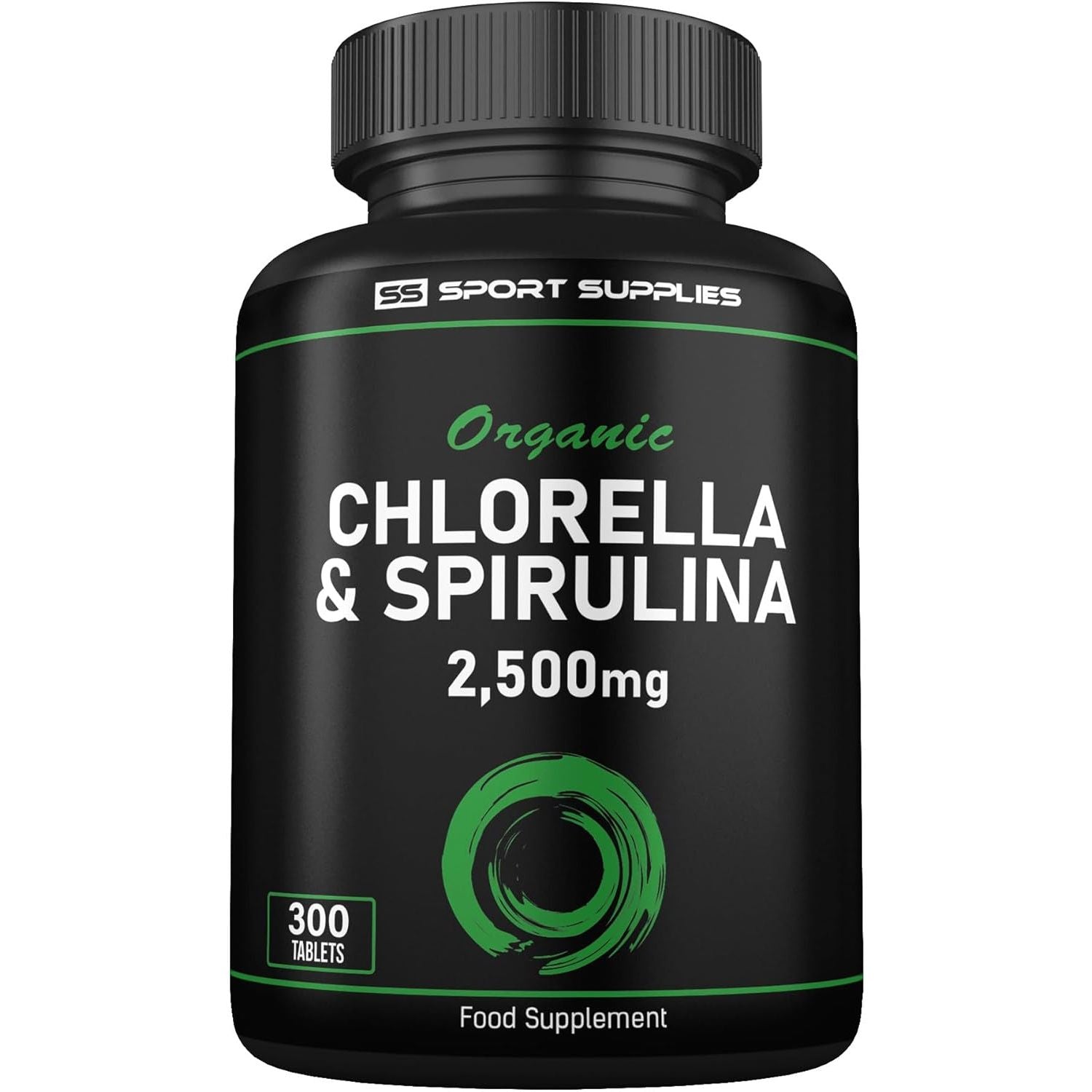 Organic Chlorella and Spirulina - 2500Mg - 300 Tablets - Broken Cell Wall - Pure Formula Supplement with No Additives