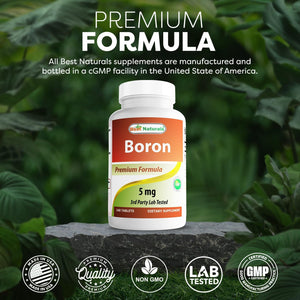 Best Naturals Boron Supplements 5 Mg 240 Tablets