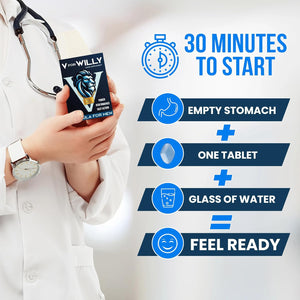 V for Willy – Blue 10 Stamina & Energy Tablets for Men – Fast-Acting Tribulus Terrestris Herbal Supplements for Enhanced Performance & Stamina – Pills for Men UK – Korean Ginseng – Supplement for Men