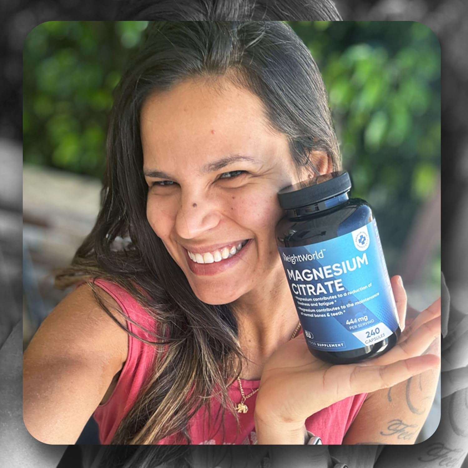 Magnesium Supplements | Magnesium Citrate Capsules (Buffered 30%) | 240 Vegan Capsules | Providing 444Mg Elemental Magnesium | Lactose & Gluten-Free