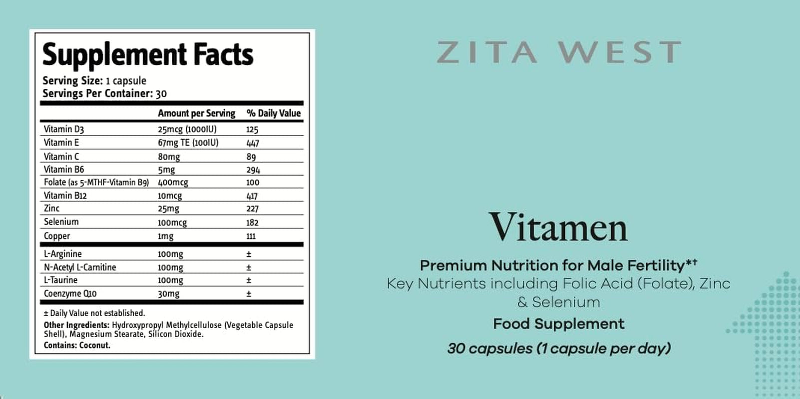 Zita West Couple Bundle - Vitafem & Vitamen Multivitamins - 60 Female Caps & 30 Male Caps (1 Month Supply)