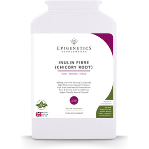 Inulin Fibre Supplement from Chicory Root | 120 Capsules | Prebiotic Gut Health Supplements | Increase Fibre Intake & Support Digestion | Vegan Friendly UK Made | 1 Capsule Daily 4 Months Supply